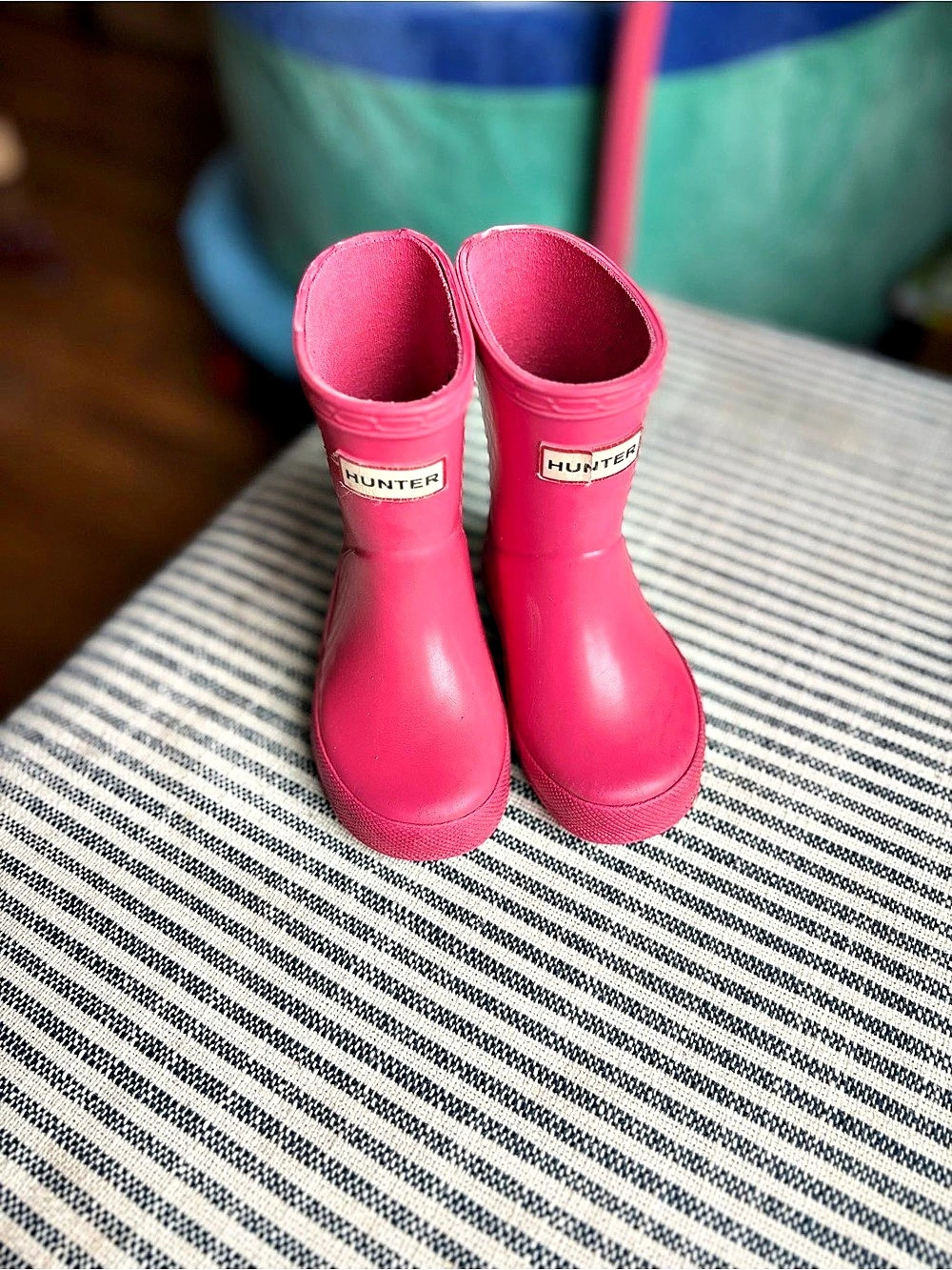 Hunter Kids First Classic Rain Boots Pink Girls UK 4